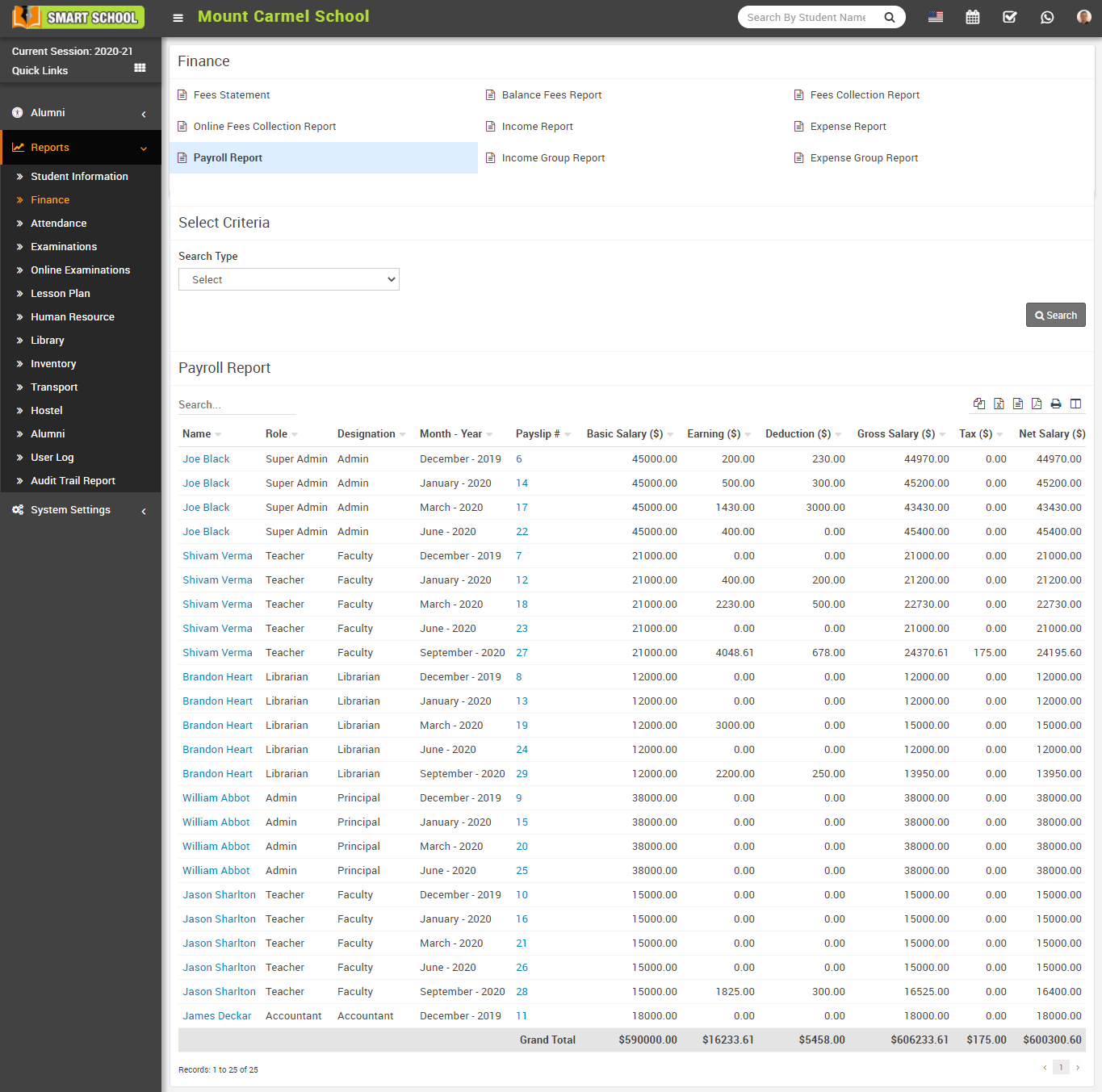 Payroll report image