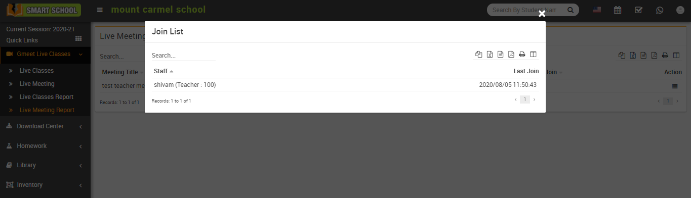 Gmeet join staff list image