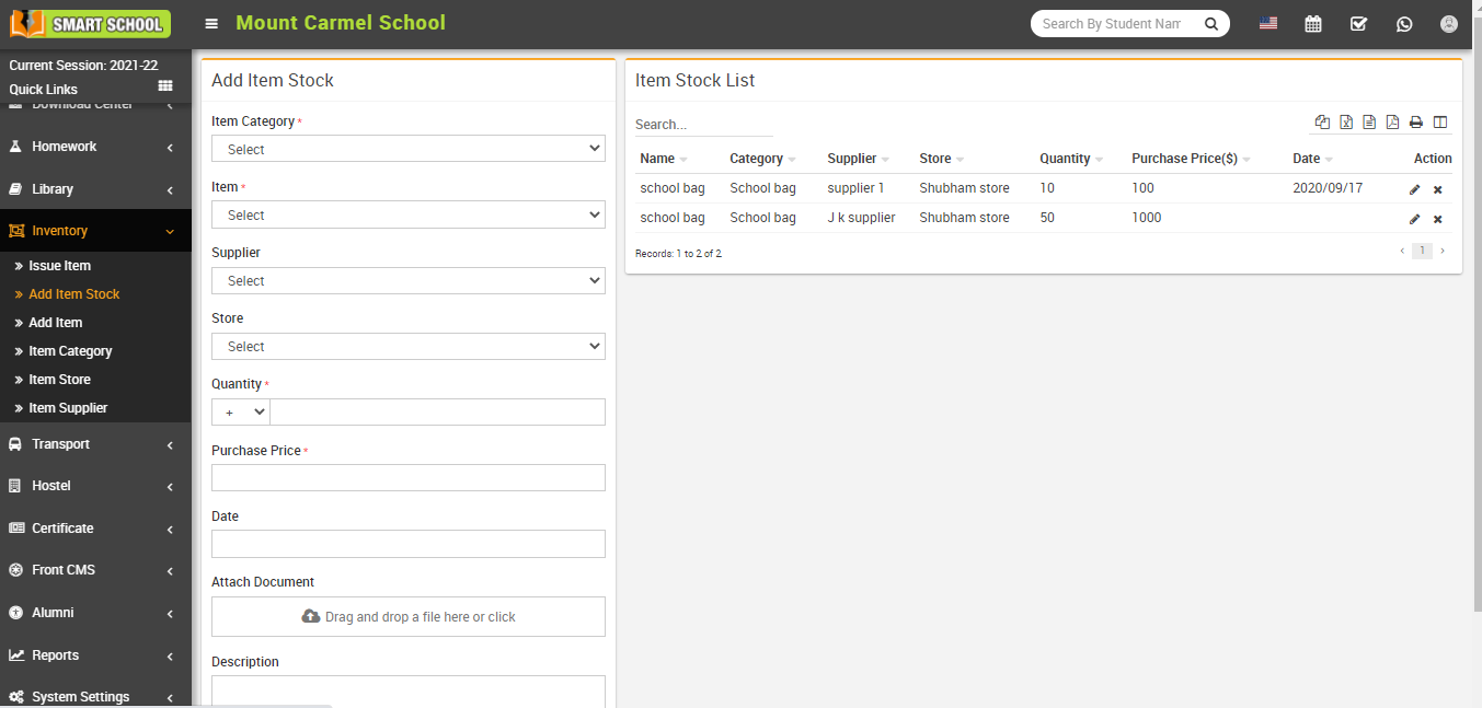 Add item stock image