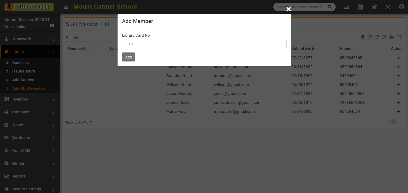 Add staff member image