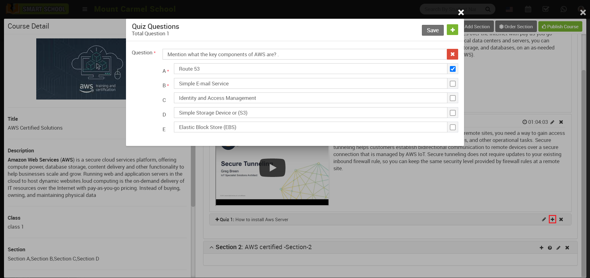 online course add quiz question image