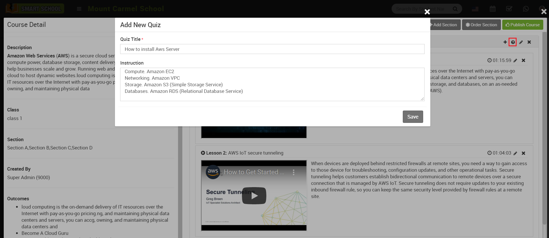 online course add quiz image