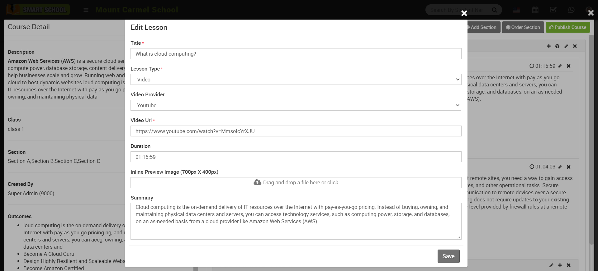 online course edit lesson