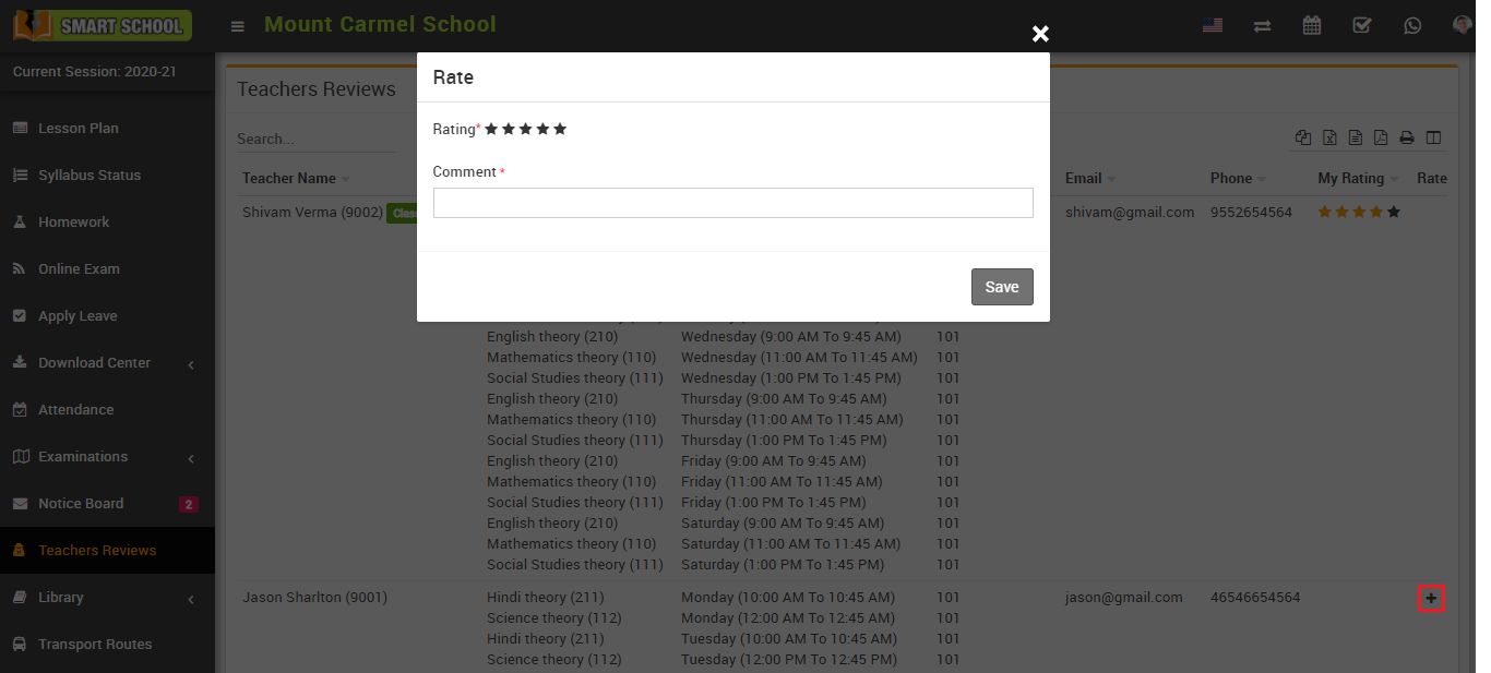 Student Teacher RatingImage