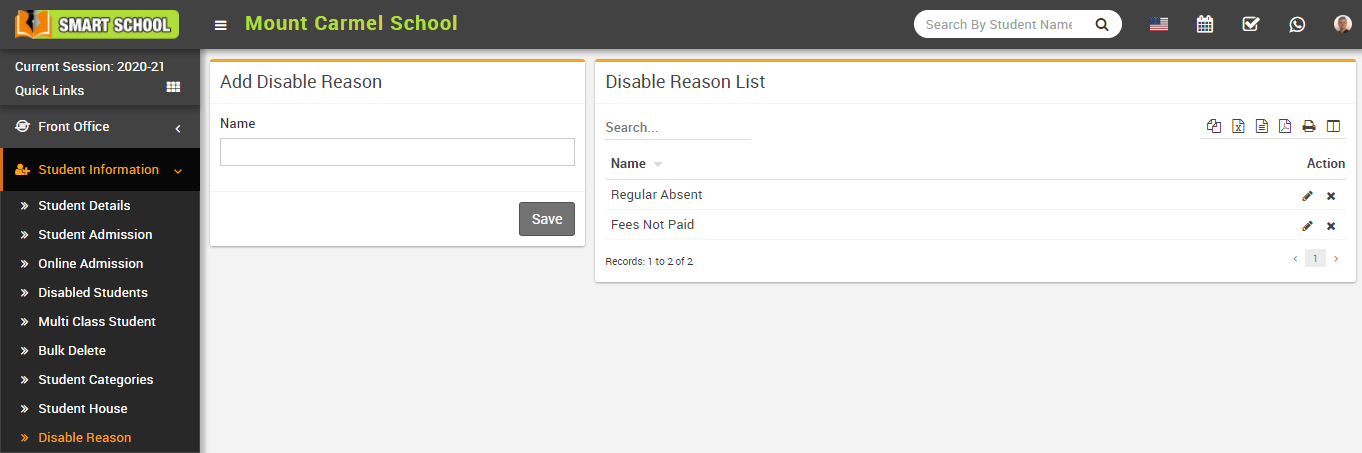 Add disable reason image