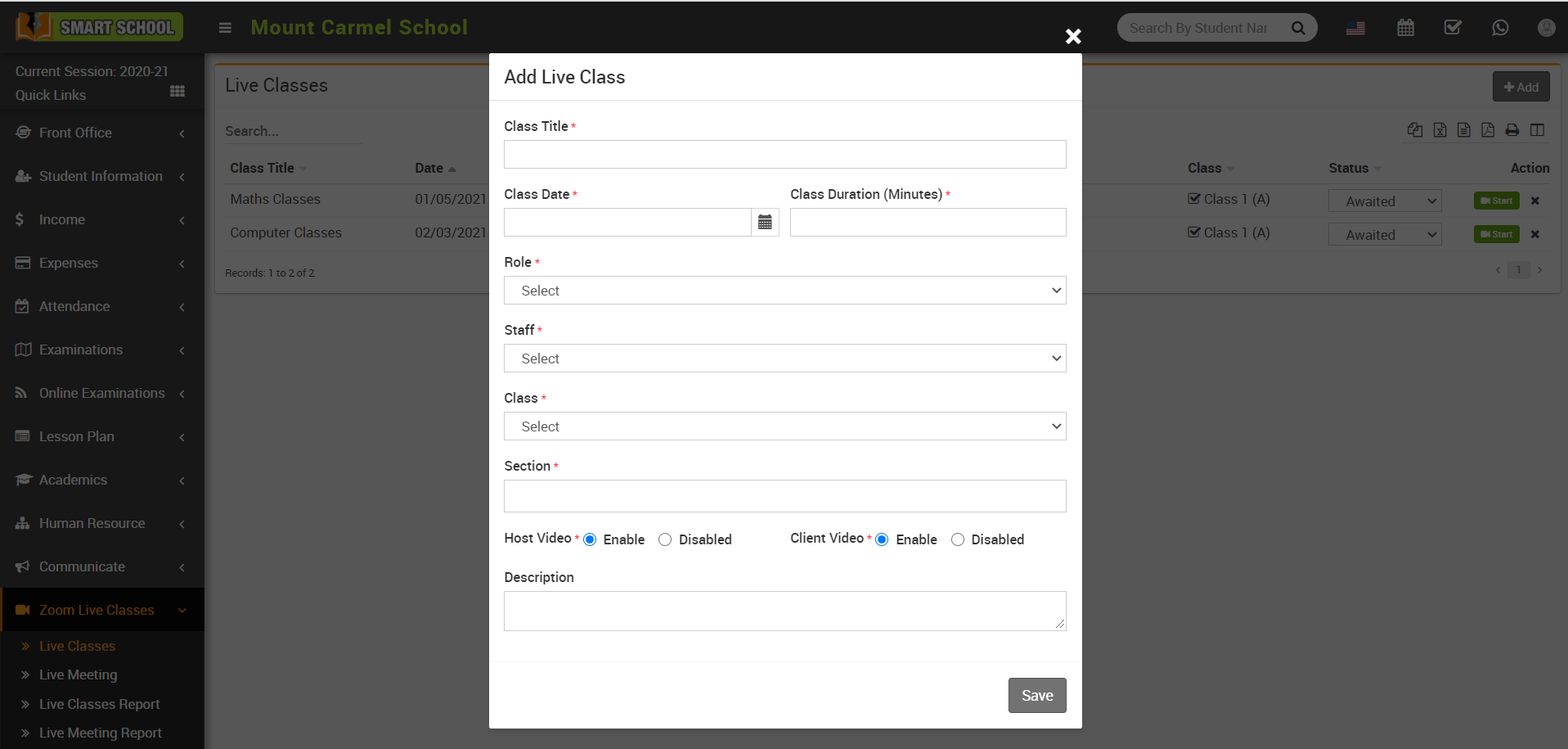 Zoom add Live Class image